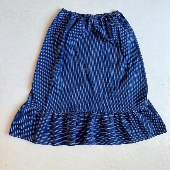 Vintage Blue Polka Dot Ruffle Skirt - Picture 1 of 3